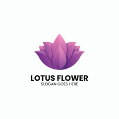 Vector Logo Illustration Lotus Gradient Colorful Style