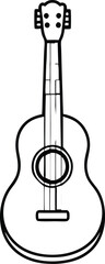ukulele silhouette vector illustration white background 