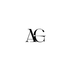 AG monogram logo design letter text name symbol monochrome logotype alphabet character simple logo