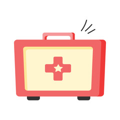 Emergencies during sports events, first aid kit vector design