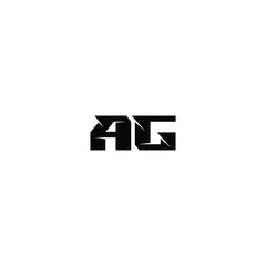 Obraz premium AG monogram logo design letter text name symbol monochrome logotype alphabet character simple logo