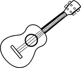 ukulele silhouette vector illustration white background 