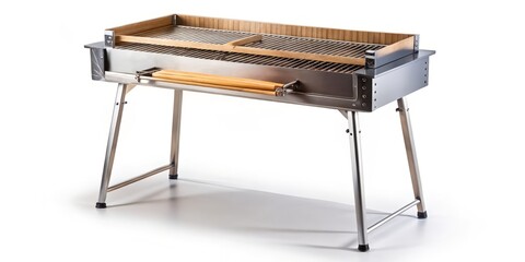 Fototapeta premium Isolated Barbecue Grill Stand for Outdoor Cooking Enthusiasts - Perfect for Summer BBQ and Grilling Parties, High-Quality Product Photography for Cooking Accessories