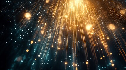 Golden sparkles over dark background