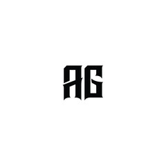 Obraz premium AG monogram logo design letter text name symbol monochrome logotype alphabet character simple logo