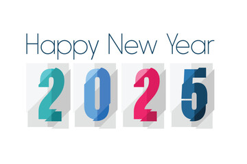 happy new year 2025 templates flat contrast numbers 