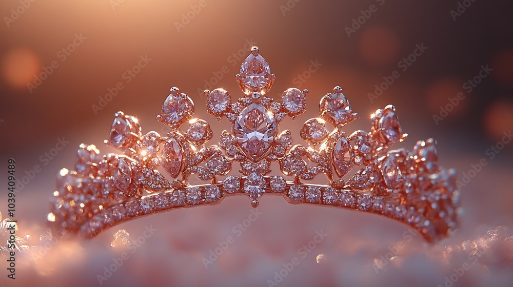 Aufkleber delicate diamond tiara with a modern design isolated on a minimalistic background emphasizing its ex
