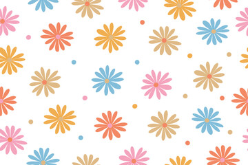 Garden flower, plants, botanical, seamless vector design for fashion, fabric, wallpaper and all prints. Small bright flowers. Vector illustration. Vector