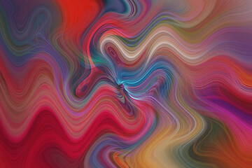 A colorful wave swirl of pink, red, pink, yellow, aqua, and blue. The colors are vibrant and the lines are wavy. The image has a sense of movement and energy concept suitable for the background