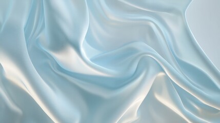 Fototapeta premium Luxurious Serenity - Pale Blue Silk Backdrop for High-End Skincare | Cinematic Lighting Mockup Photo