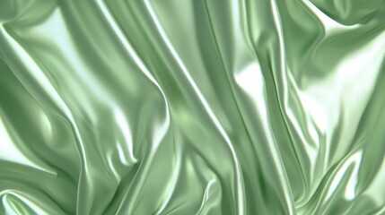 Elegant Green Satin Draped Backdrop with Cinematic Light for Luxury Mockup Photography