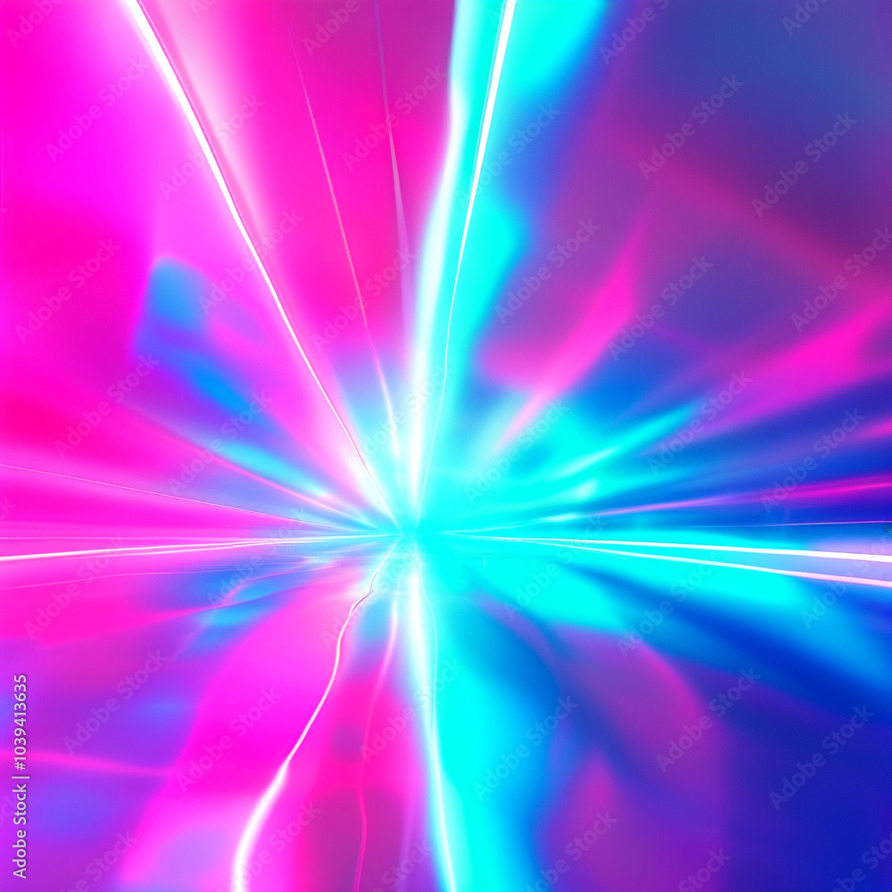 Poster vibrant light beams creating a mesmerizing abstract pattern in electric colors
