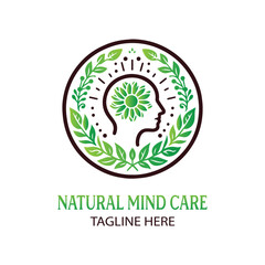 Natural Neuron Mind Care Logo Concept for Health and Medical Service Inustitute
