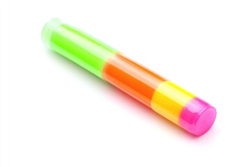 Multicolored Plastic Marker Pen on White Background