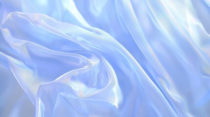 Obraz premium Ethereal Blue Chiffon Luxury Backdrop Mockup for Tranquil Skincare Imagery with Ultra-Detailed, Cinematic Light