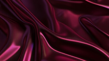 Fototapeta premium Luxurious Burgundy Satin Backdrop Mockup for Skincare Products with Cinematic Lighting