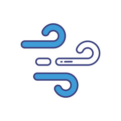 Wind Gust vector icon stock illustration