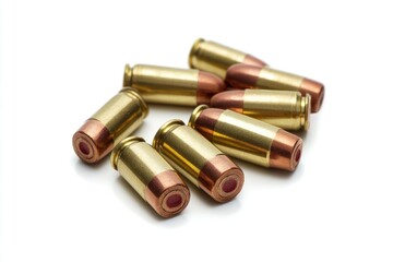 Closeup of Six Golden Bullet Casings