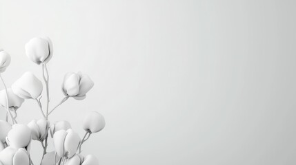 Obraz premium Serene Minimalist Beauty Product Presentation with Soft Gray Cotton Backdrop and Cinematic Lighting