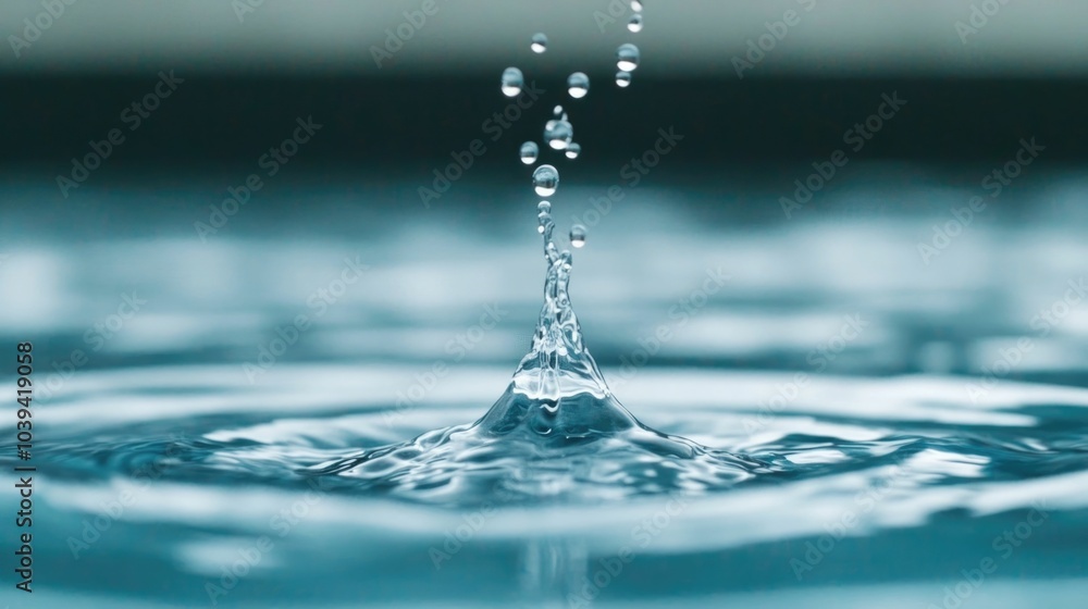 Poster captivating water droplets captured in slow motion each splash representing the powerful yet delicat