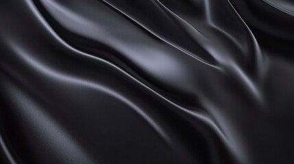 Fototapeta premium Luxurious Black Satin Surface Mockup with Cinematic Lighting for Beauty Products