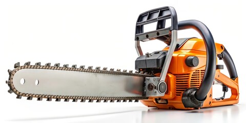 Naklejka premium chainsaw isolated on white background