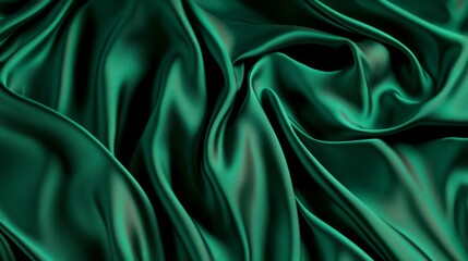 Obraz premium Luxurious Emerald Silk Backdrop Mockup with Cinematic Lighting for Skincare Products Showcase