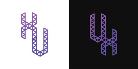 Letters UX and XU Polygon Logo, suitable for business related to polygon with XU or UX initials