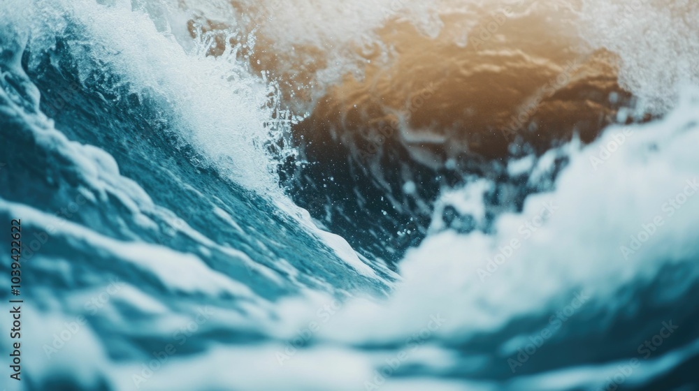 Poster tidal river surging in and out with the changing tides showcasing the cyclical power of water and it