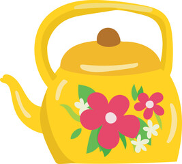 Cute teapot design. Vector illustration. White background.