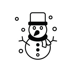 Snowman vector icon stock illustration