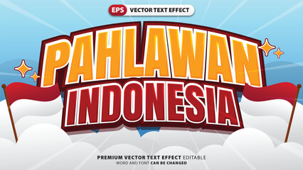 3D Cartoon of Pahlawan Indonesia Text Effect