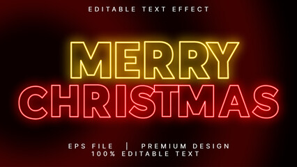 Editable text effect Merry Christmas text style