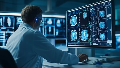 AI-driven radiology room with instant image recognition for X-rays, CTs, and MRIs.