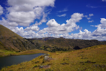 Pittoresque lake in the Andes Mountains, Sacred Valley, Peru