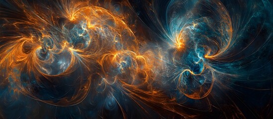 Naklejka premium Captivating Abstract Artwork with Swirling Vortices of Dynamic Energy and Vibrant Cosmic Textures