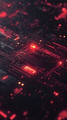Futuristic Glowing Digital Landscape with Geometric Abstract Technology Concept