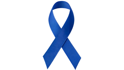 Blue ribbon health sign PNG. World Diabetes Awareness Month November and Prostate Cancer Awareness. Health care, medical awareness, illness prevention.