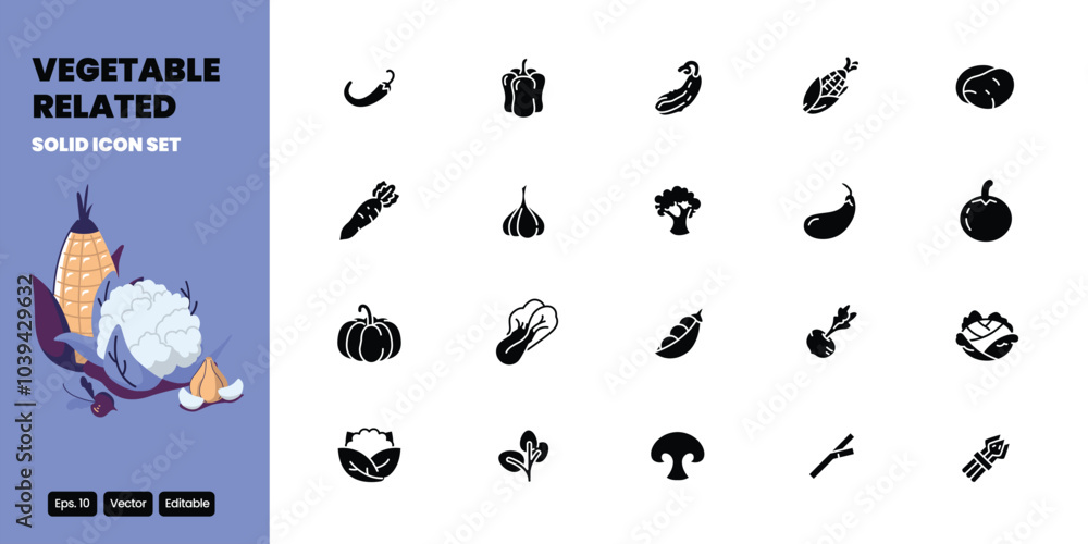 Aufkleber vegetable related solid icon vector design good for web and mobile app