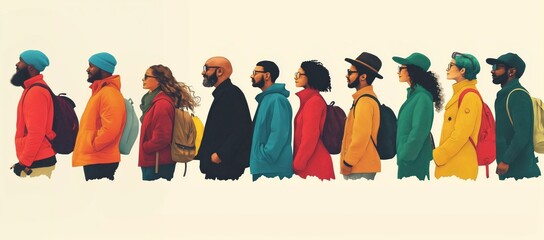 Fototapeta premium A diverse group of people, standing together 