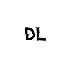 DL monogram logo design letter text name symbol monochrome logotype alphabet character simple logo