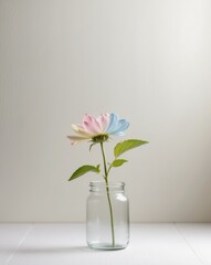 Blooming in the Wild Flower in a Glass Jar.