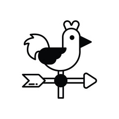 Weather Vane vector icon stock illustration