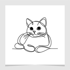 Cat Abstract Line Drawing Illustration Element Vector