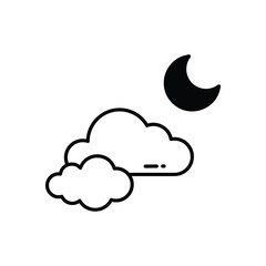Cloudy Night vector icon stock illustration