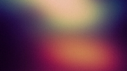 Dark orange magenta blue abstract grainy color flow background, glowing vibrant color gradient shape, noise texture poster header banner cover design
