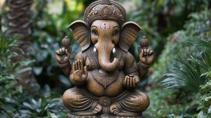 Obraz premium Lord ganesha sculpture showcasing hindu religious symbolism cultural heritage art devotional blessing statue deity spiritual artwork hinduism