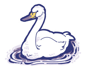 冬の野鳥のイラスト