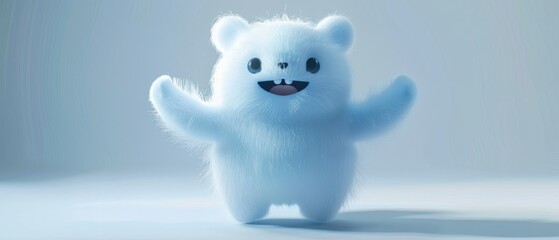 Adorable furry creature a cute little snowy character that brings joy and whimsy to any scene