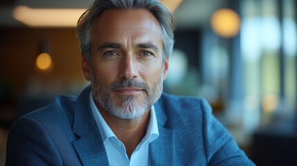 Obraz premium A portrait of CEO businessman a confident, mature businessman, modern office.